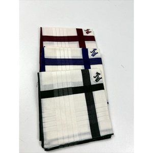 Rein Maco Vintage Set of 3 Handkerchiefs Collectable Multicolored Red/Green/Blue